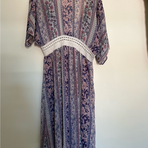 Boho Floral Crochet Duster XXL 19 Cottagecore Romantic Kimono - Picture 3 of 8